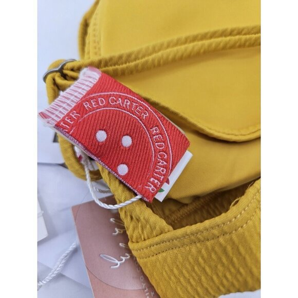 New Red Carter Cali Textured Triangle Bikini Top Womens L Yellow  Swim Suit - Picture 5 of 11